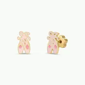 Ballet Slippers Enamel Flat Back Kids Earrings