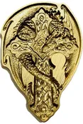 3D Ornate Cross with Dragon Wrapped Around, Shaped Wax Seal Stamp Head