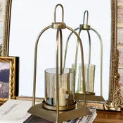 12" Antique Brass Metal Lantern