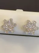 1.06 CARAT CERTIFIED LAB GROWN DIAMONDS 9 MM STERLING SILVER RHODIUM PLATED STUDS EARRING