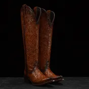 “Charlotte” Honey Hand Tooled – Snip Toe