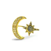 18K gold fill vermeil moon CZ ring