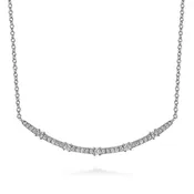 14K White Gold Diamond Bar Necklace NK7592W45JJ