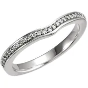 .14 CTW 14K White Gold Contour Band with 28 Round Brilliant Diamonds