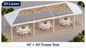 10' x 30' Frame Style Tent Rental