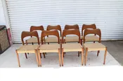 12 Chairs Niels. O Moller 71 teak dining chairs by J.L. Mollers