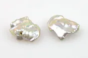 Free form silver pearl pair