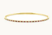 Bracelet 14kt Yellow Gold Rubies and Diamonds Bangle