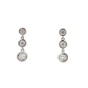 14K White Gold Dangle Diamond Earrings