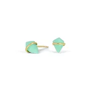 10K Gold Kite Stud Earrings in Chrysoprase