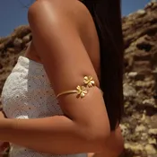 Blossom Flower Arm Cuff Armlet — Gold &amp; Silver Finish