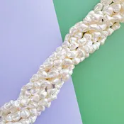 10mm Cream Mother of Pearl Coated Nugget Strand