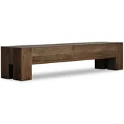 Abaso Large Bench, Rustic Ebony by Four Hands