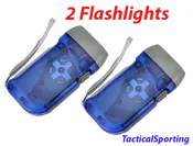 2 Pack Flashlight 3-LED Dynamo Rechargeable Camping Emergency Survival
