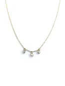 14k Gold Delicate with Champagne Diamonds Necklace