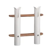 10-13/16" Premium Grade Teak White Polypropylene Two-Rod Tournament Storage Rack