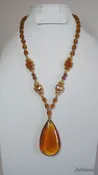 SKU: 097 Amber Tear Drop Necklace.