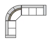 Aledo - Left Arm Loveseat, Curved Corner, Right Arm 3 Seat Sofa 142"x118"