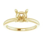 10K Yellow Gold Solitaire Semi Mount Ring