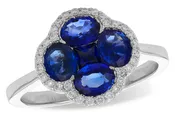 14K White Gold Saphire and Diamond Ring