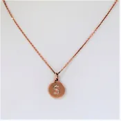 14kt Rose Gold "S" Diamond Initial Necklace 18"