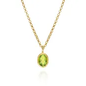 Sterling Silver Peridot Pendant with 18K Gold Vermeil
