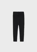 10329 Mayoral Girls Ribbed Knit Soft Leggings, Black