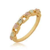 10K Black Hills Gold Paperclip Chain Ring