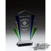 3 Color Glass Marquee Award on Clear Base