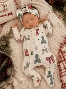 Country Christmas Bows Footies