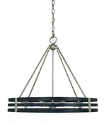 10-Light Satin Pewter Matte Black Luxe Chandelier by Framburg