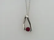 14 Karat White Gold Ruby Pendant