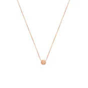 14 Karat Rosé Gold RINA disc necklace with white diamonds