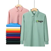 Custom Cotton Long-sleeved Polo Shirt Low Moq