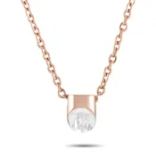 Calvin Klein Brilliant Rose Gold PVD-Plated Stainless Steel White Crystal Necklace KJ8YPN140200