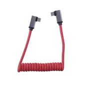 1SV Coiled USB-C Right Angle Cable - 12-24" (Red)