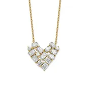 10kt-Gold Lab Grown Diamond Cluster Necklace