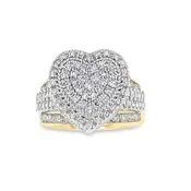 10K GOLD DIAMOND HEART RING 2.00 CTTW