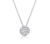 2ct Diamond Solitaire Pendant with Halo