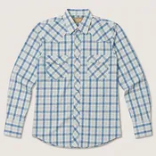 Men's Aqua Plaid Pearl Snap Long Sleeve Cowboy Western Shirt