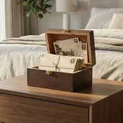 Acacia Wood Classic Keepsake Box with Latch, Urban Walnut