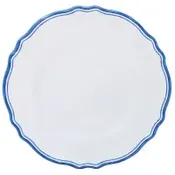 Maison French Country Blue Edge White Melamine Dinner Plate
