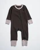 2-Way Zip Romper - Brown