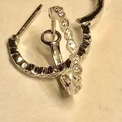Robert Lance Jewelers & MERITZ-14K White gold Diamond Hoop Earrings