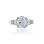 14k White Gold 3 Stone Semi Mount