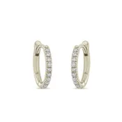 10.5mm Hinged Pave Huggie Hoops in White Gold