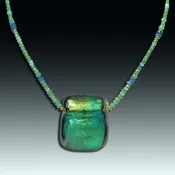 “And it was good” art glass, garnet and topaz necklace