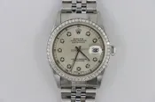 Rolex Datejust 16234 Silver Diamond Dial & Bezel Jubilee Band Circa 1999