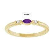 14K Yellow .05 CTW Natural Diamond Semi-Set Stackable Family Ring