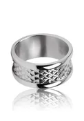 18KWG High Polished Wide Textured Band